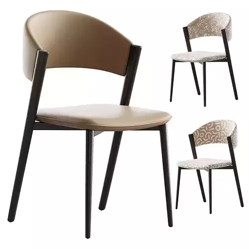 Contemporary Armless Chair 3D model