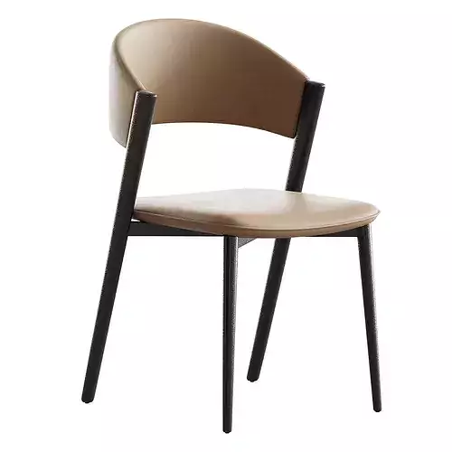 Contemporary Armless Chair 3D model 7