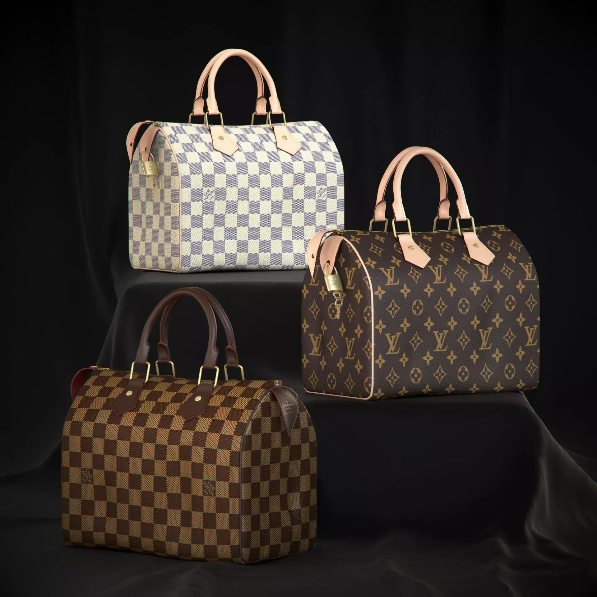 Louis Vuitton Speedy 25 Bag Low-poly 3D model