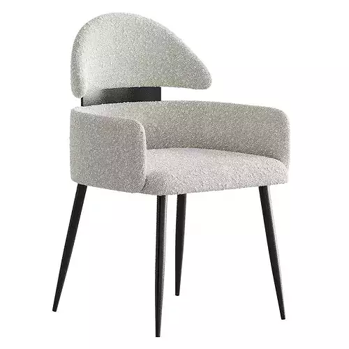 Contemporary Ink Steel Arm Chair 3D model 3