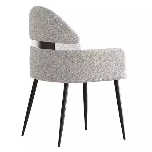 Contemporary Ink Steel Arm Chair 3D model 6