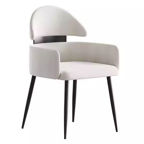 Contemporary Ink Steel Arm Chair 3D model 2