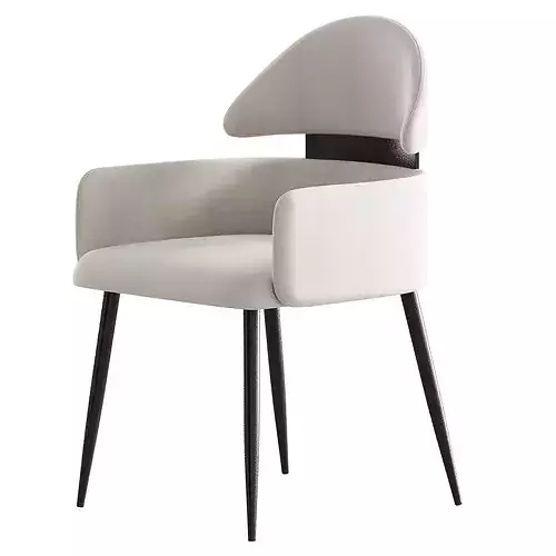 Contemporary Ink Steel Arm Chair 3D model 7