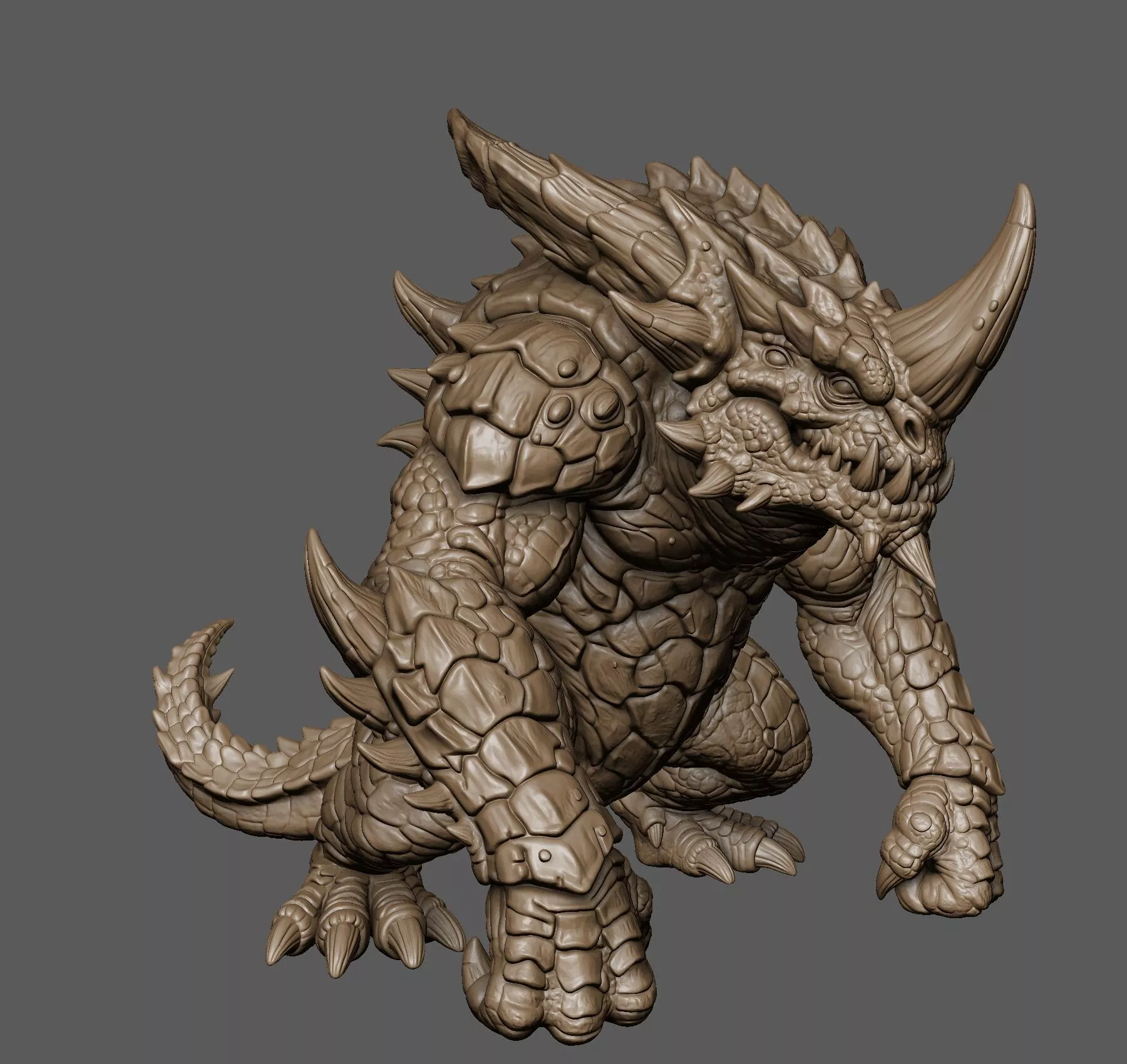 Obsidian Tusk-Behemoth Volcanic Kaiju 3D print model