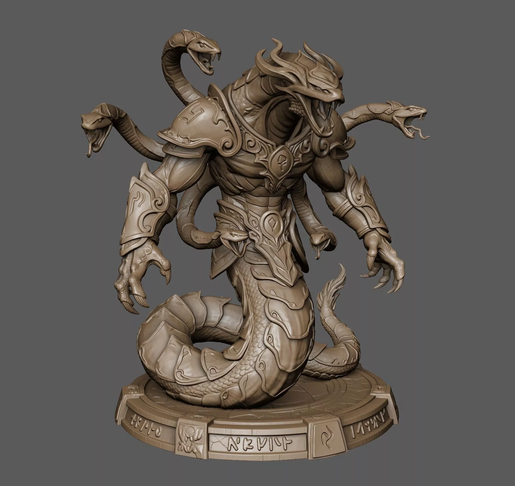 Abyssal Hydra Warmaster Serpent King Free 3D print model