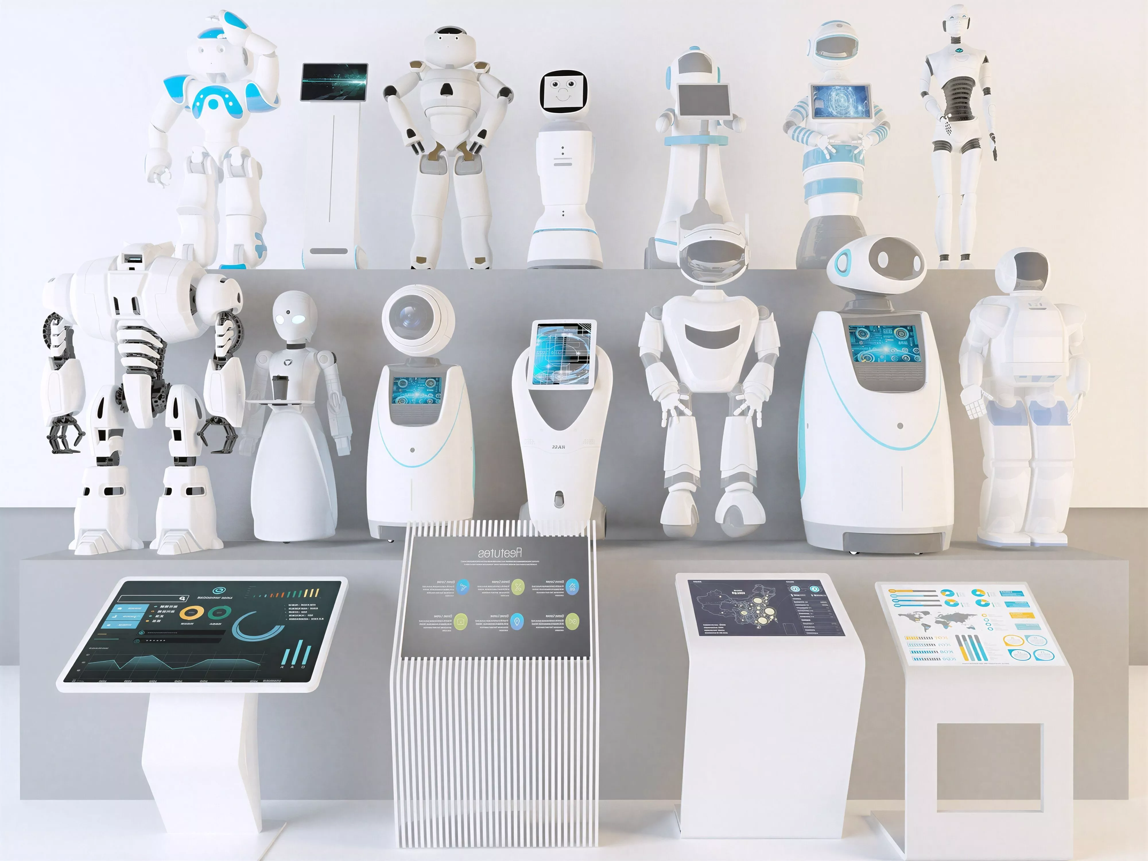 Service Reception Delivery Robot Exhibition Booth Asset 3D model