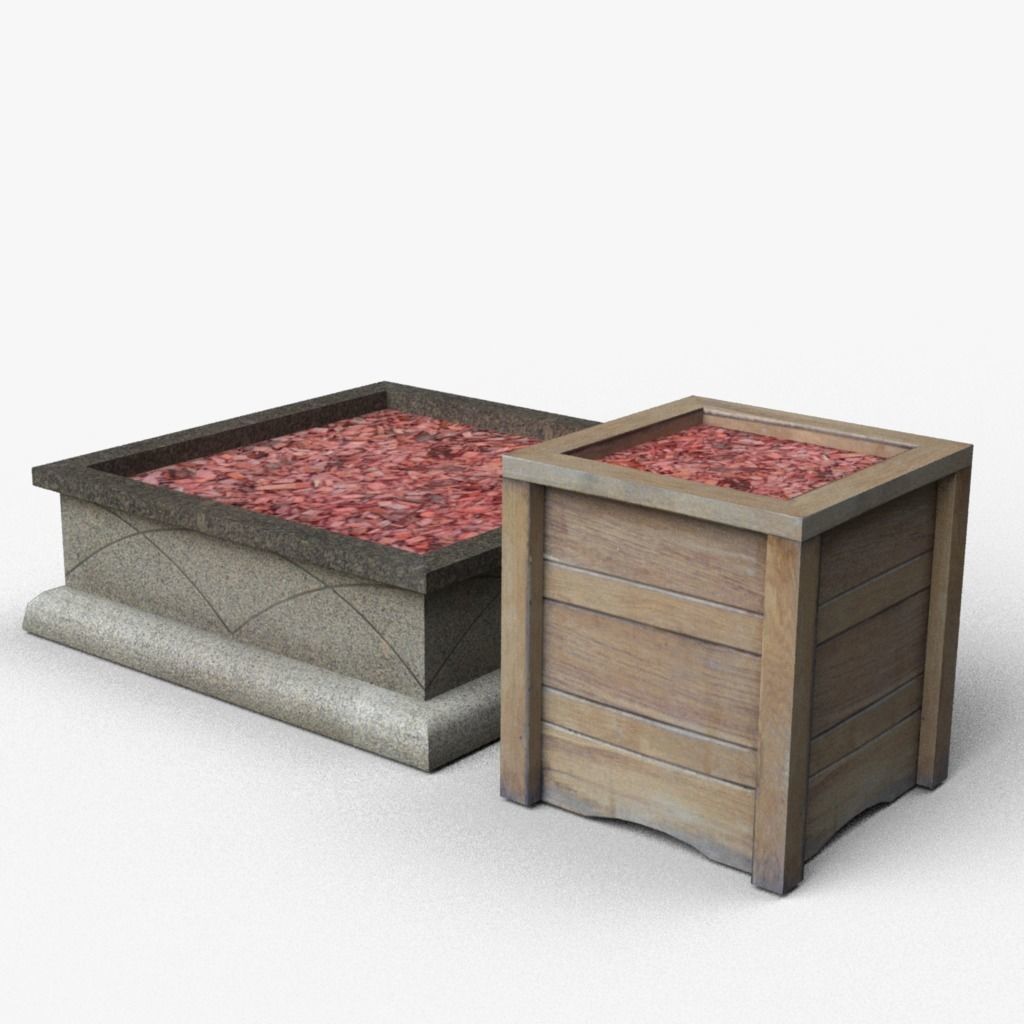 Park objects Low-poly 3D model_3