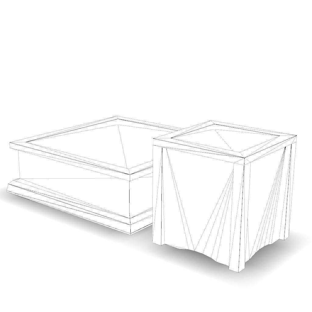 Park objects Low-poly 3D model_4