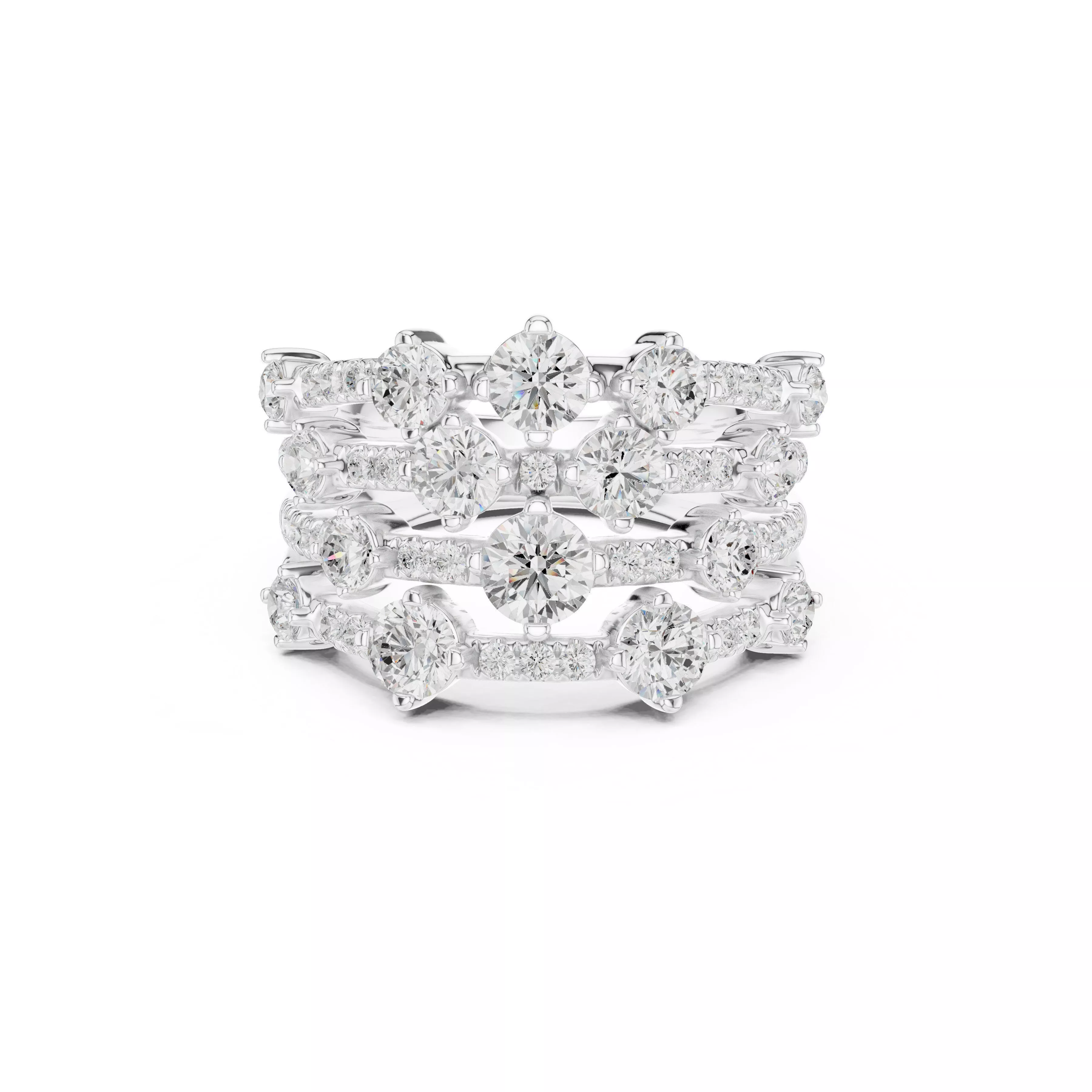 Fine Jewelry Diamond Ring STL 3DM CAD Model 96 3D print model