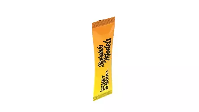Sugar Sachet Low-poly 3D model 5
