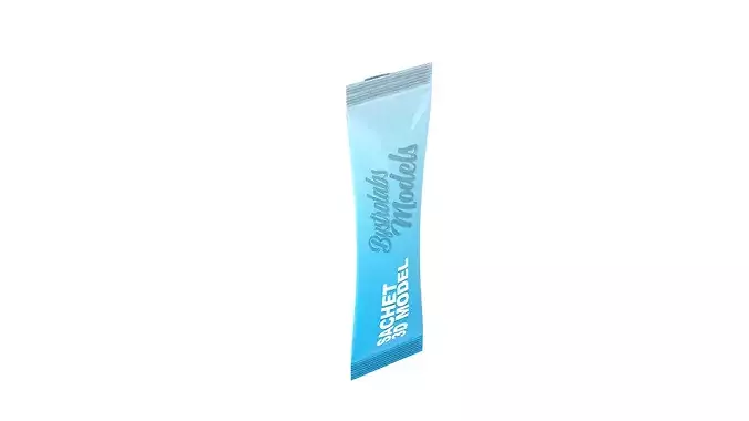 Shampoo Sachet Low-poly 3D model 5