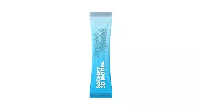 Shampoo Sachet Low-poly 3D model 2