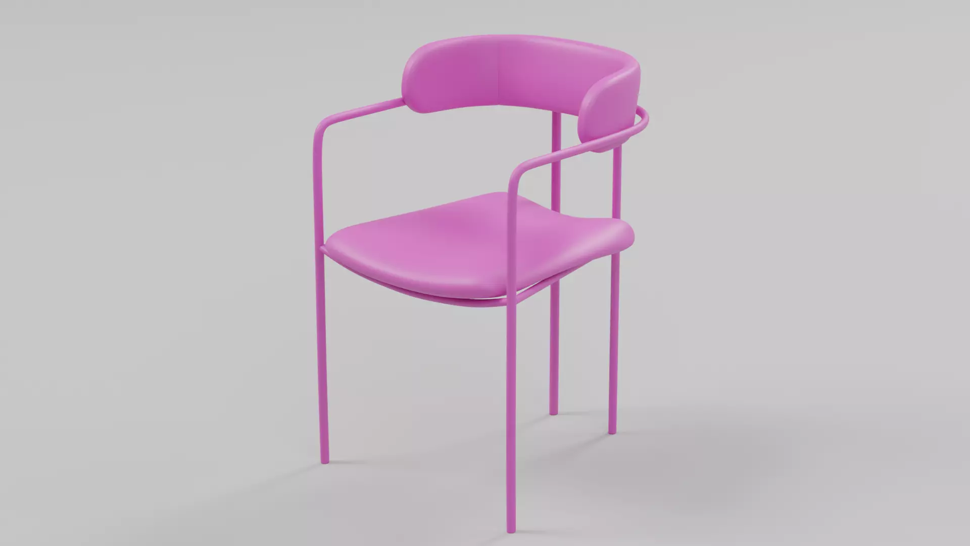 Modern Metal Frame Dining Chair with Backrest - Sample File Free 3D model