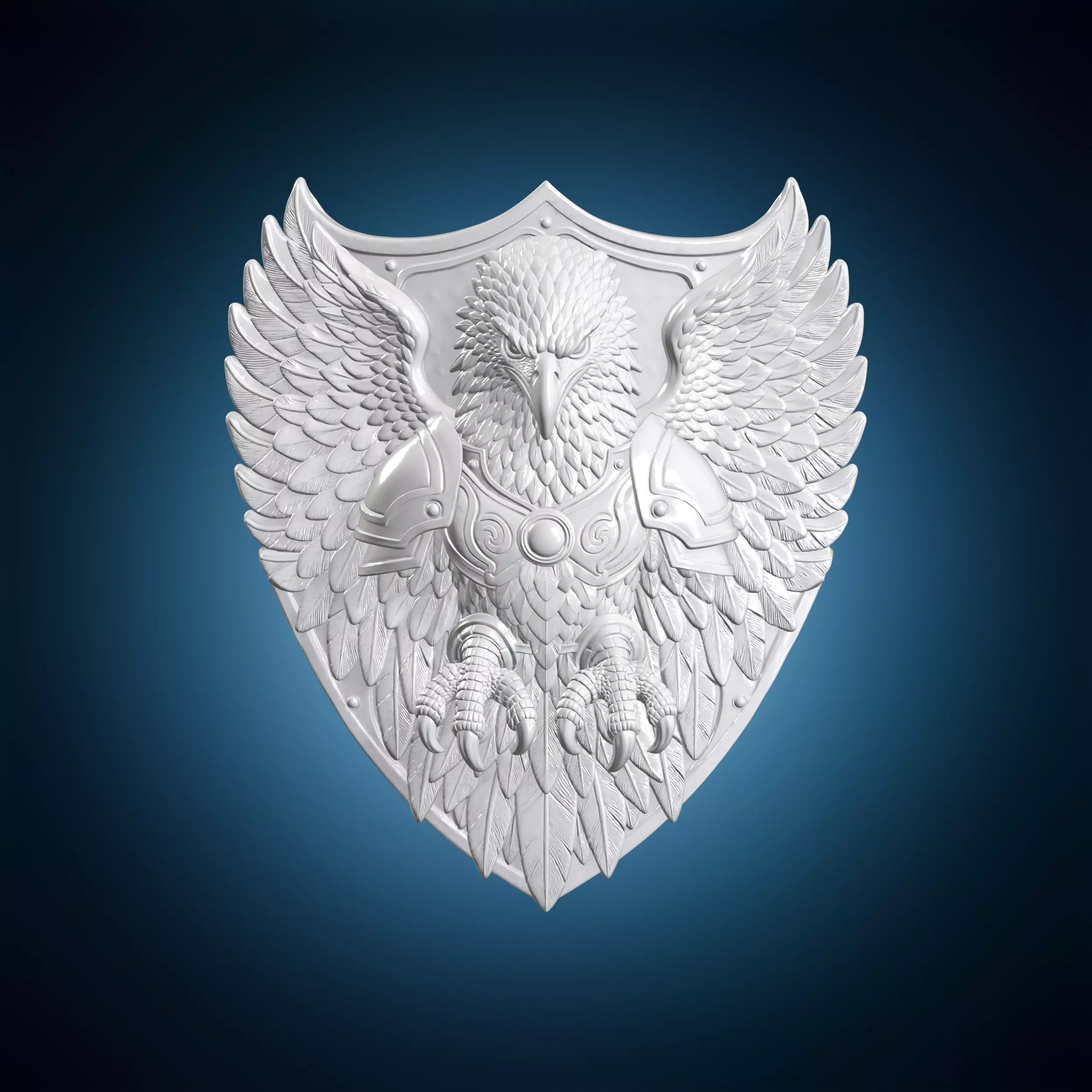 Eagle Warrior Shield Emblem 3D Print Model 3D print model