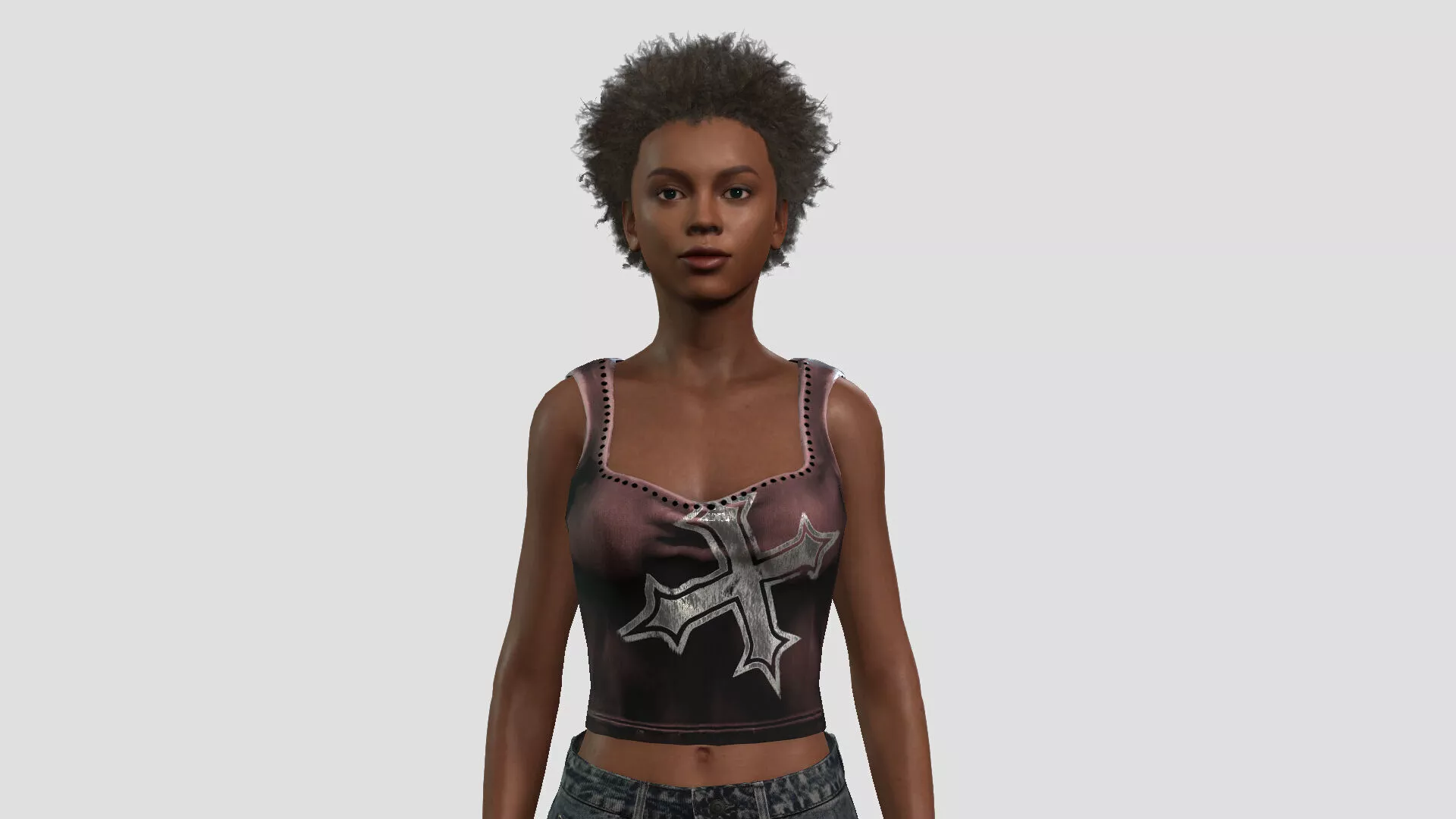 Beautiful Black Woman Character 3D model