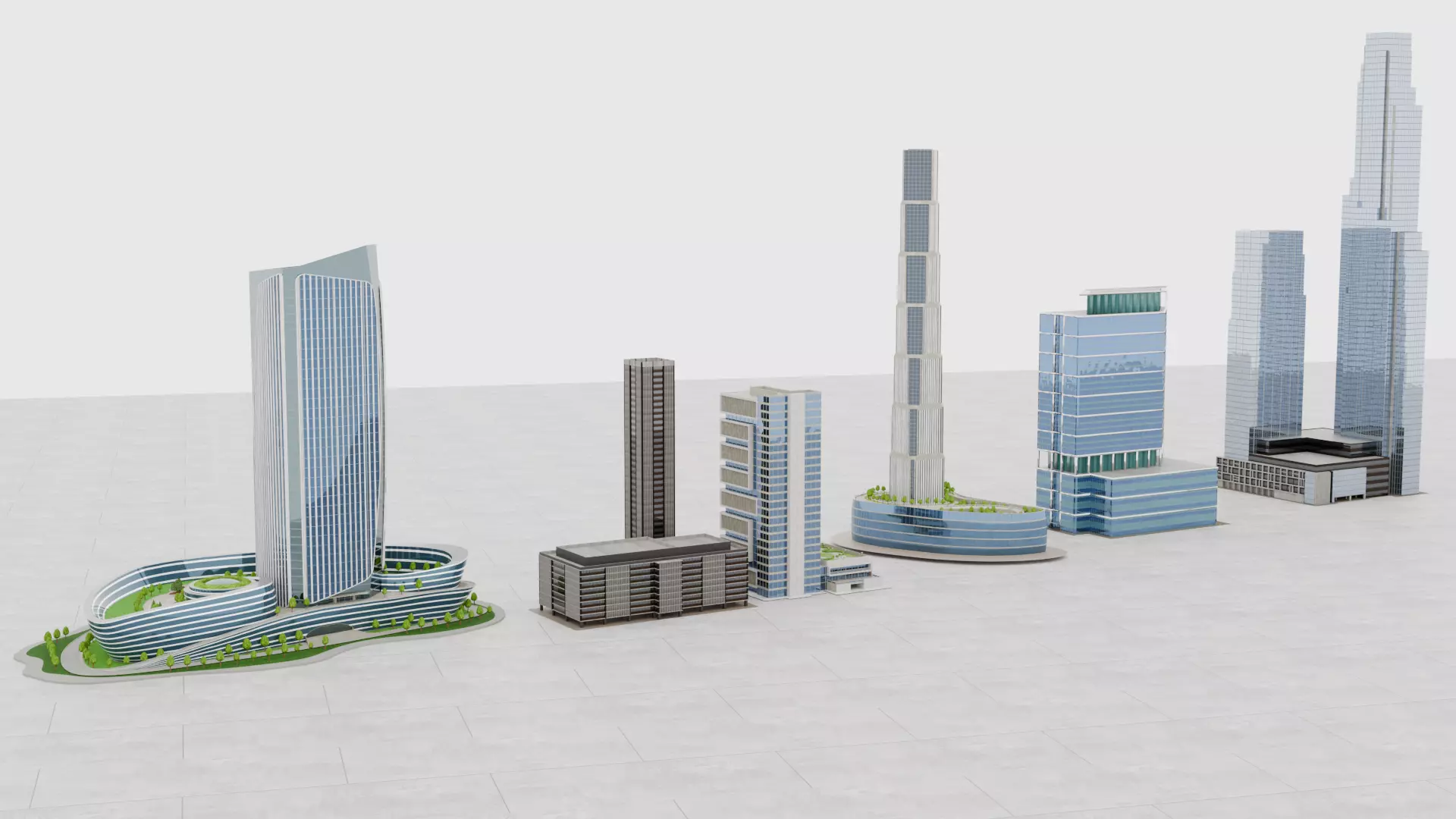 Skyscraper pack 3D model