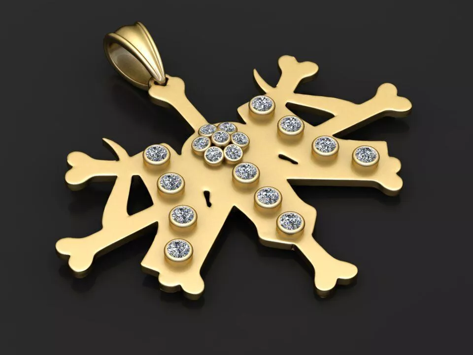 Diamond Snowflake Pendant 3D print model