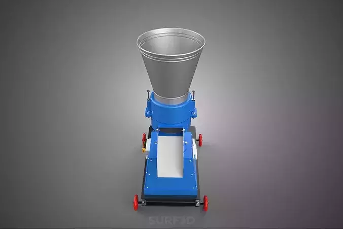 MOBILE PELLET PRESS MILL MAKING EXTRUSION MACHINE ELECTRIC MOTOR 3D model 5