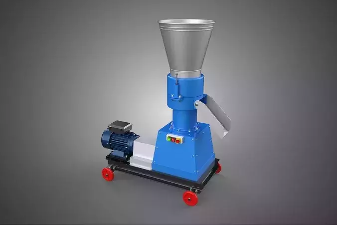 MOBILE PELLET PRESS MILL MAKING EXTRUSION MACHINE ELECTRIC MOTOR 3D model
