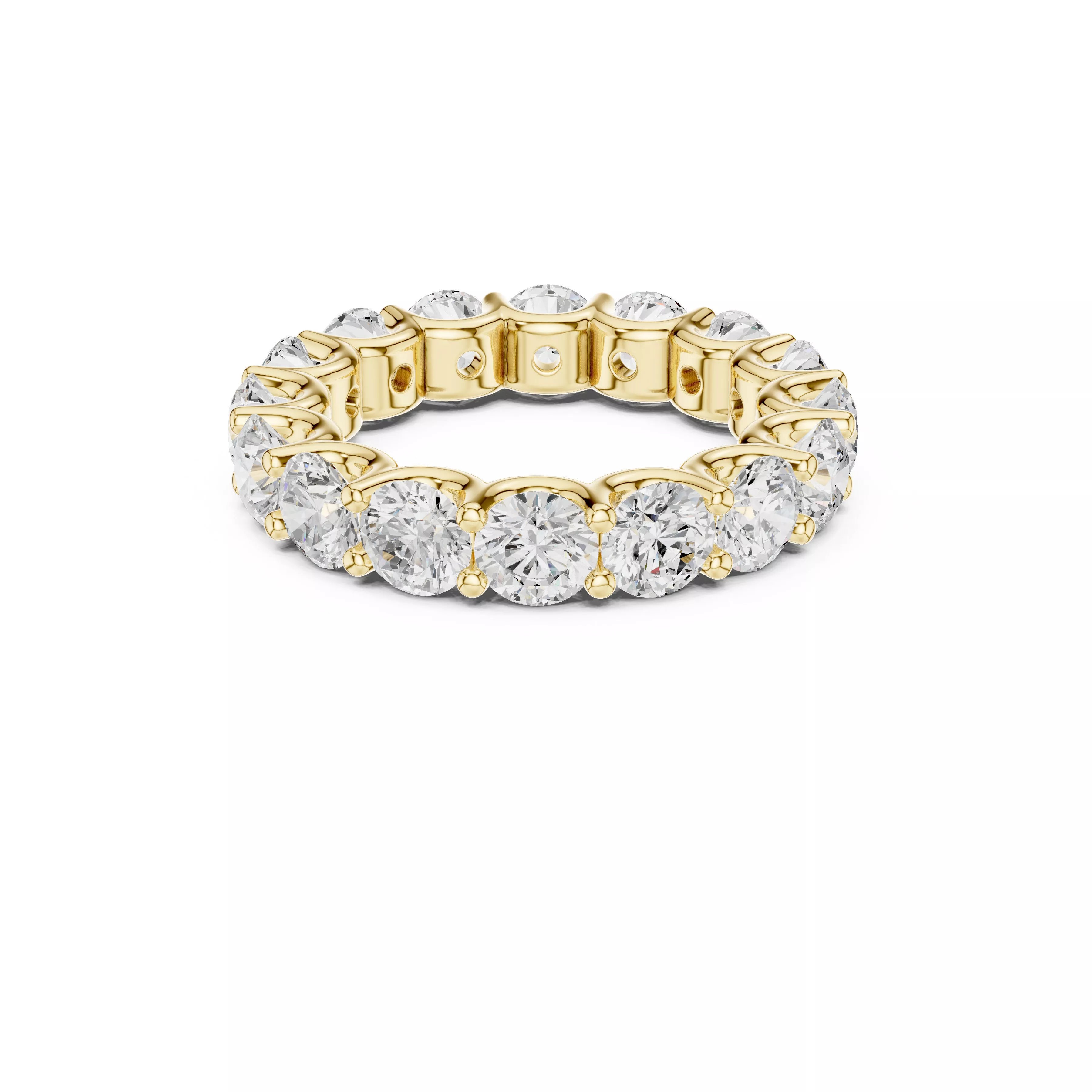 Elegant Round Diamond Eternity Ring CAD 3D print model