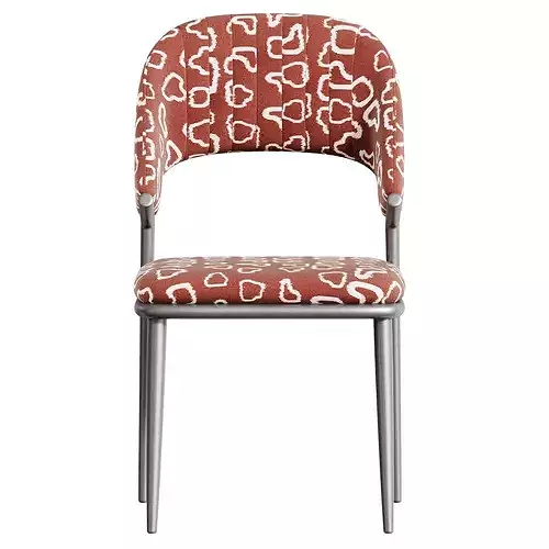 Contemporary Low Back Faux Leather Dining Chair 3D model 3