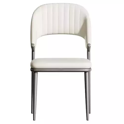 Contemporary Low Back Faux Leather Dining Chair 3D model 5
