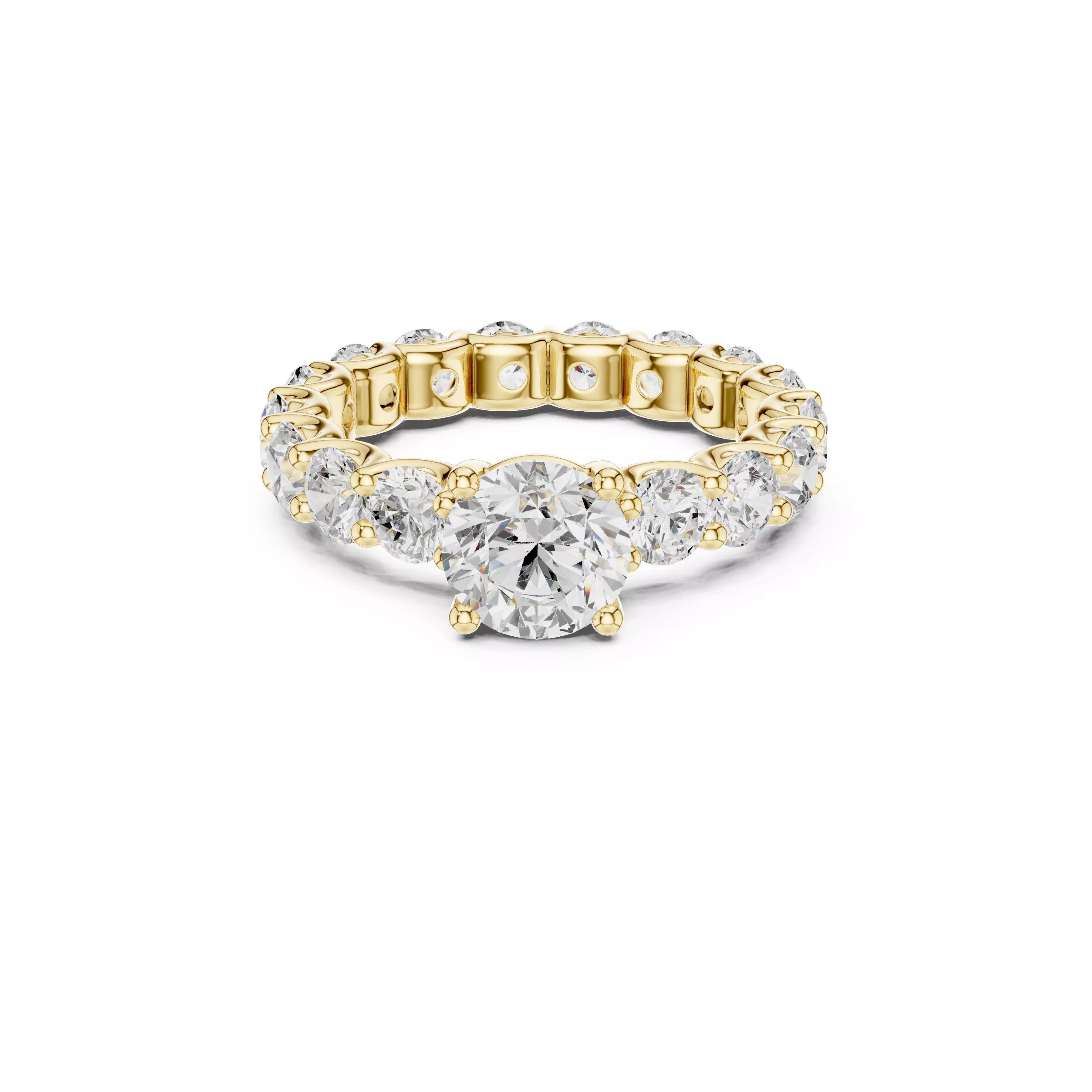 Round Diamond Solitaire Eternity Engagement Ring STL 3DM CAD 3D print model