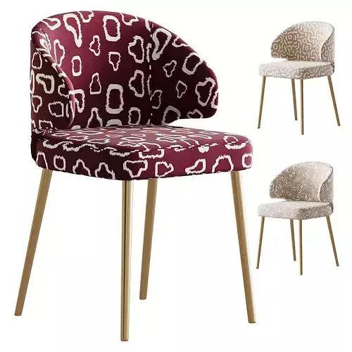 Contemporary Low Back Padded Armless Chair 3D model
