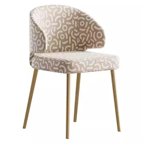 Contemporary Low Back Padded Armless Chair 3D model 4