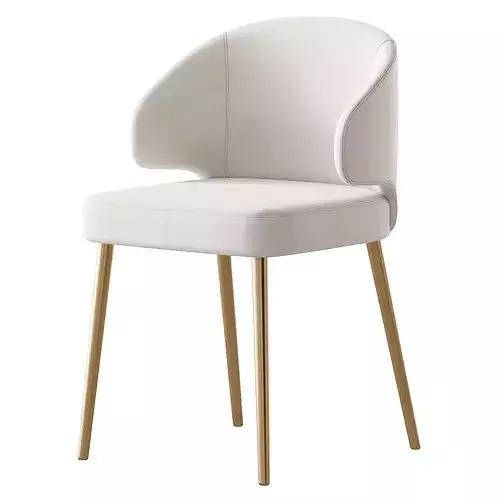 Contemporary Low Back Padded Armless Chair 3D model 7