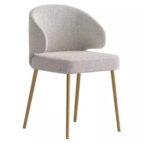 Contemporary Low Back Padded Armless Chair 3D model 3