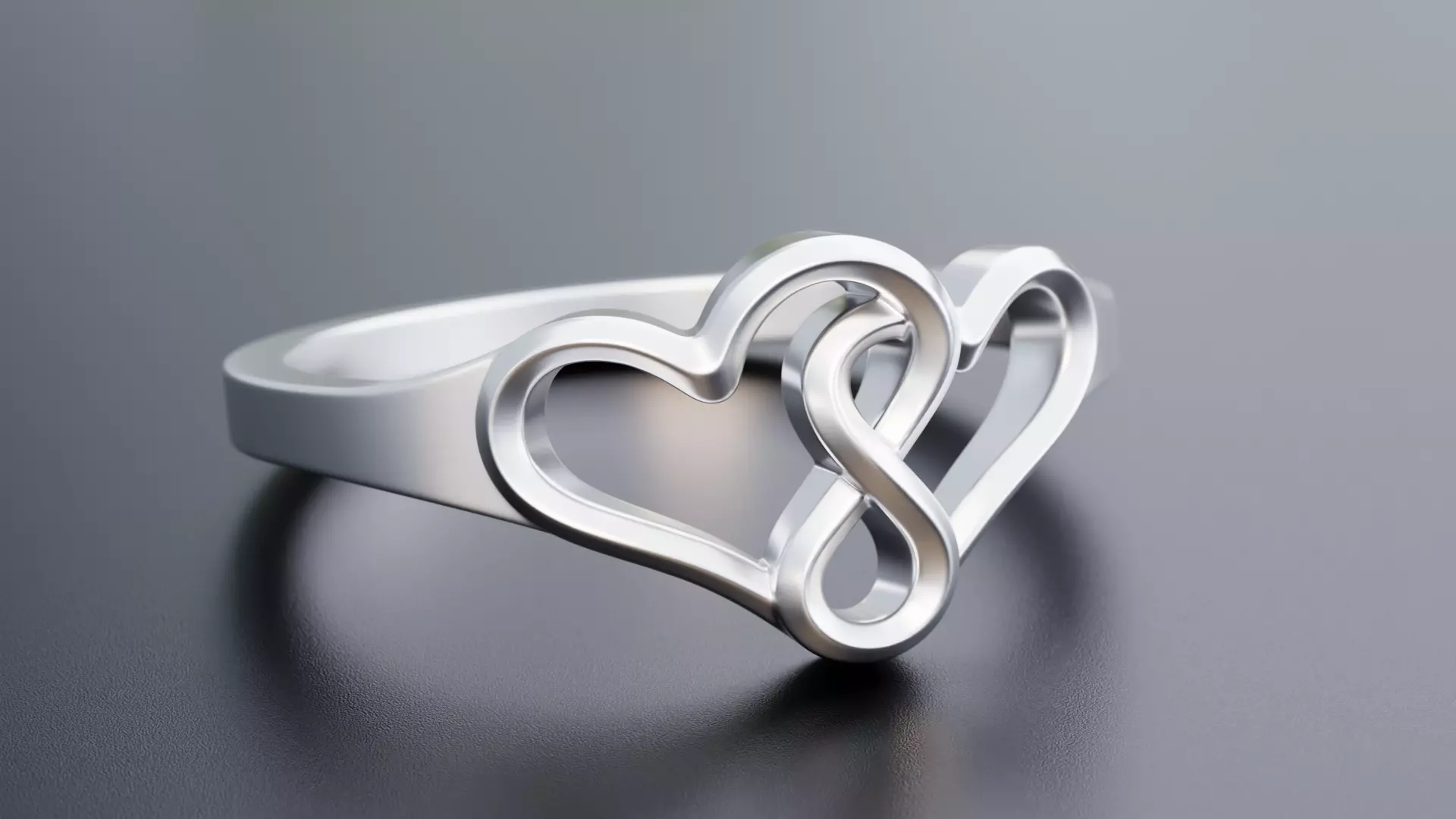 Double Heart Ring - Design-1 3D print model