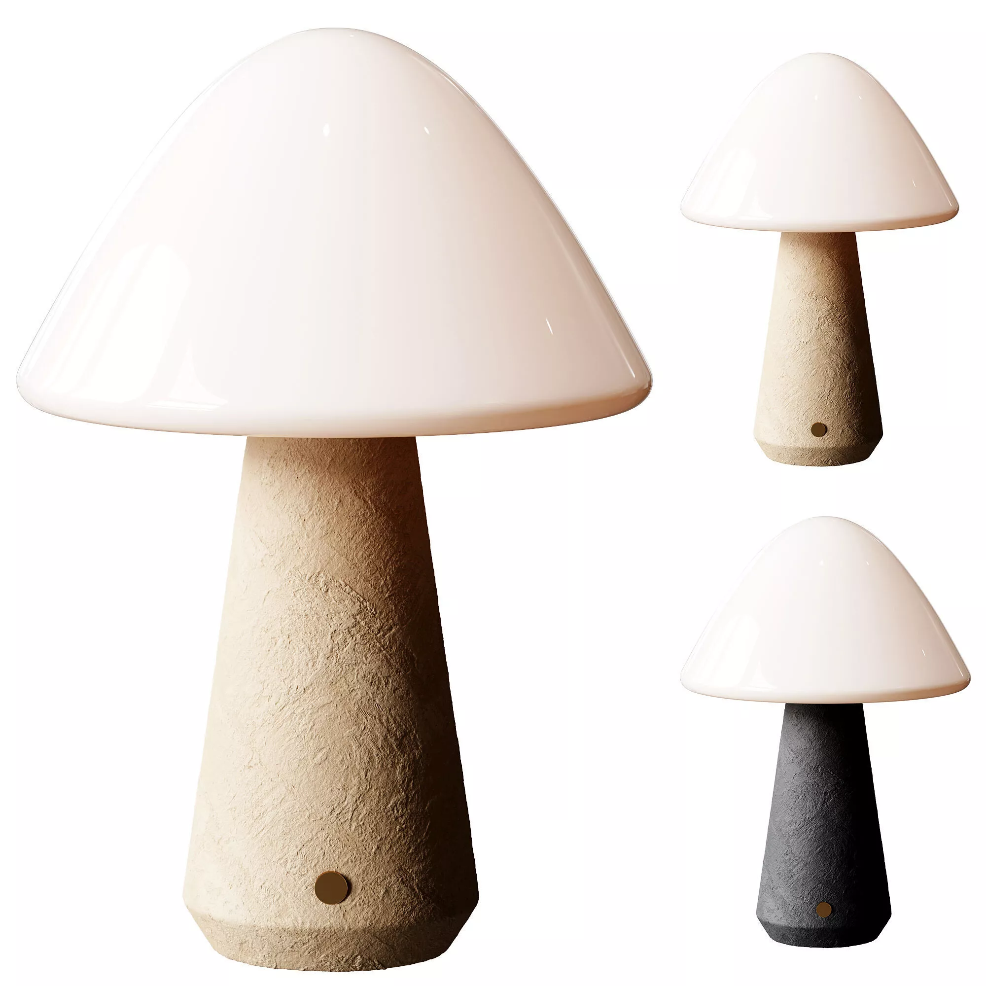 West Elm Illaria Cordless Mushroom Table Lamp Low-poly 3D model
