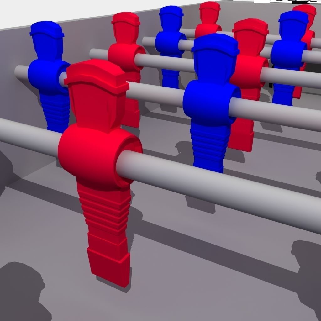 Mini Table Top  foosball game- untextured  3D model_3