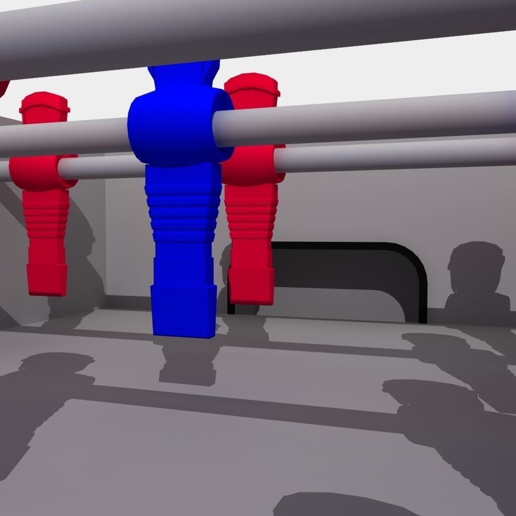 Mini Table Top  foosball game- untextured  3D model_4