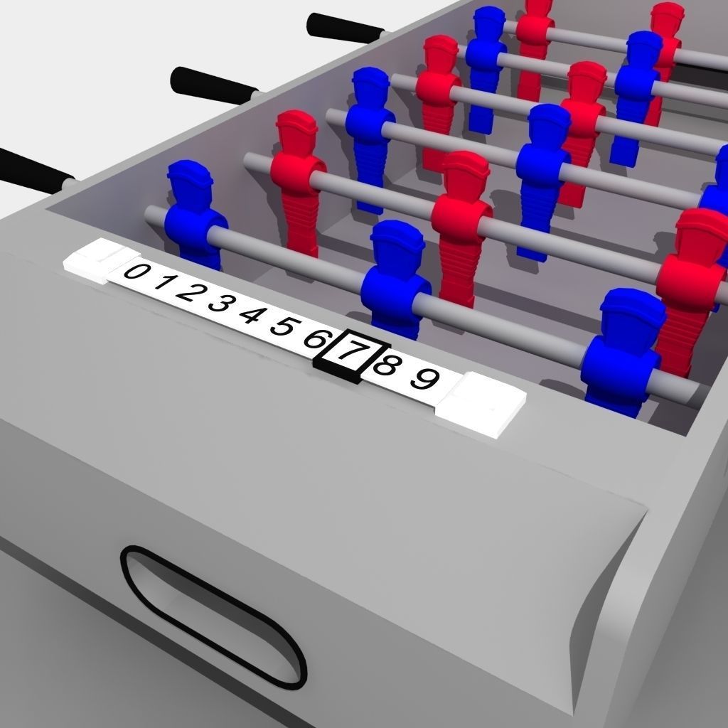Mini Table Top  foosball game- untextured  3D model_5