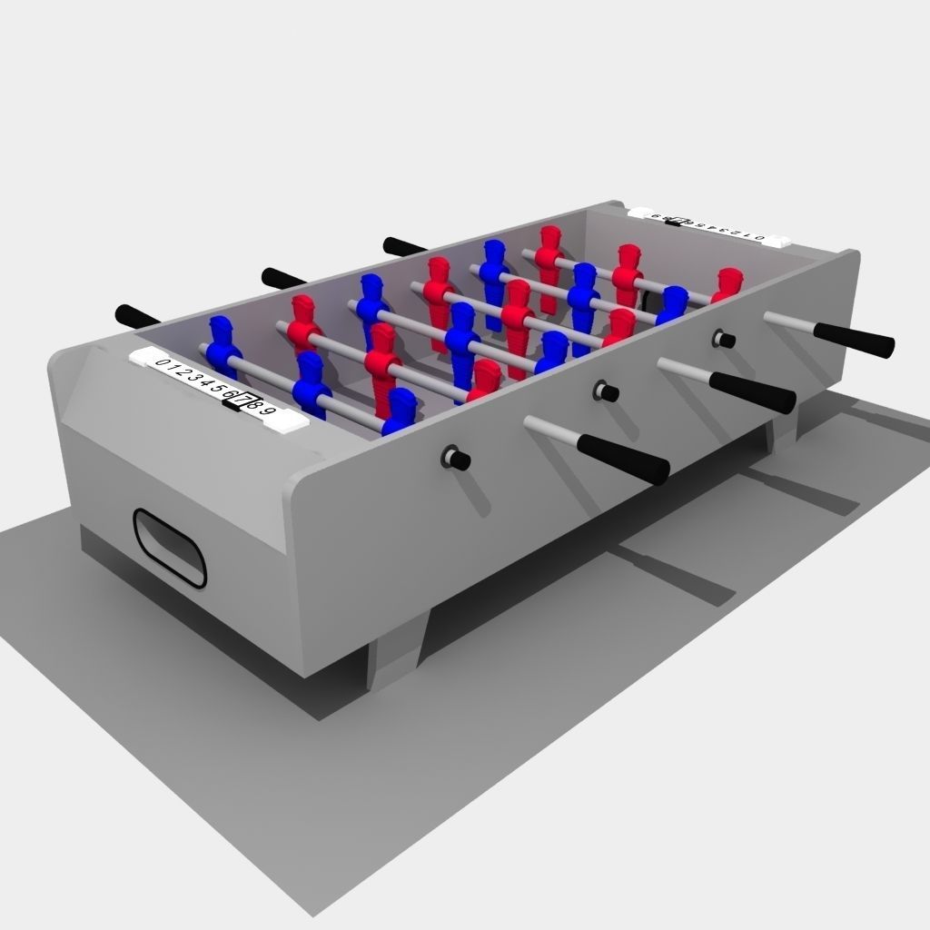 Mini Table Top  foosball game- untextured  3D model_1