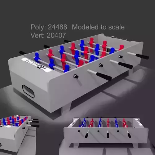 Mini Table Top  foosball game- untextured  3D model