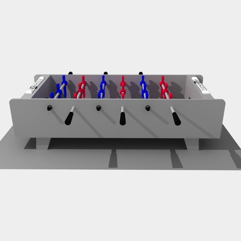 Mini Table Top  foosball game- untextured  3D model_2