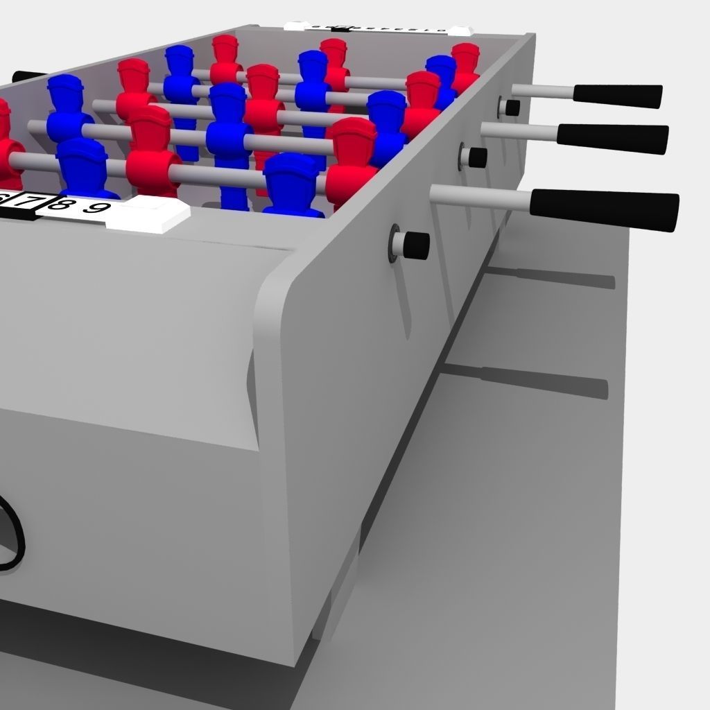 Mini Table Top  foosball game- untextured  3D model_7