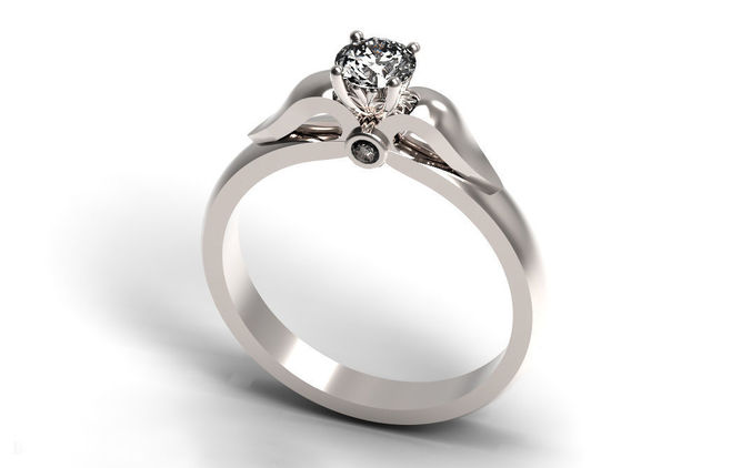 Leaf Engagement Ring  006 3D print model