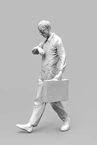 Bussinessman statue of man carrying briefcase 3D model