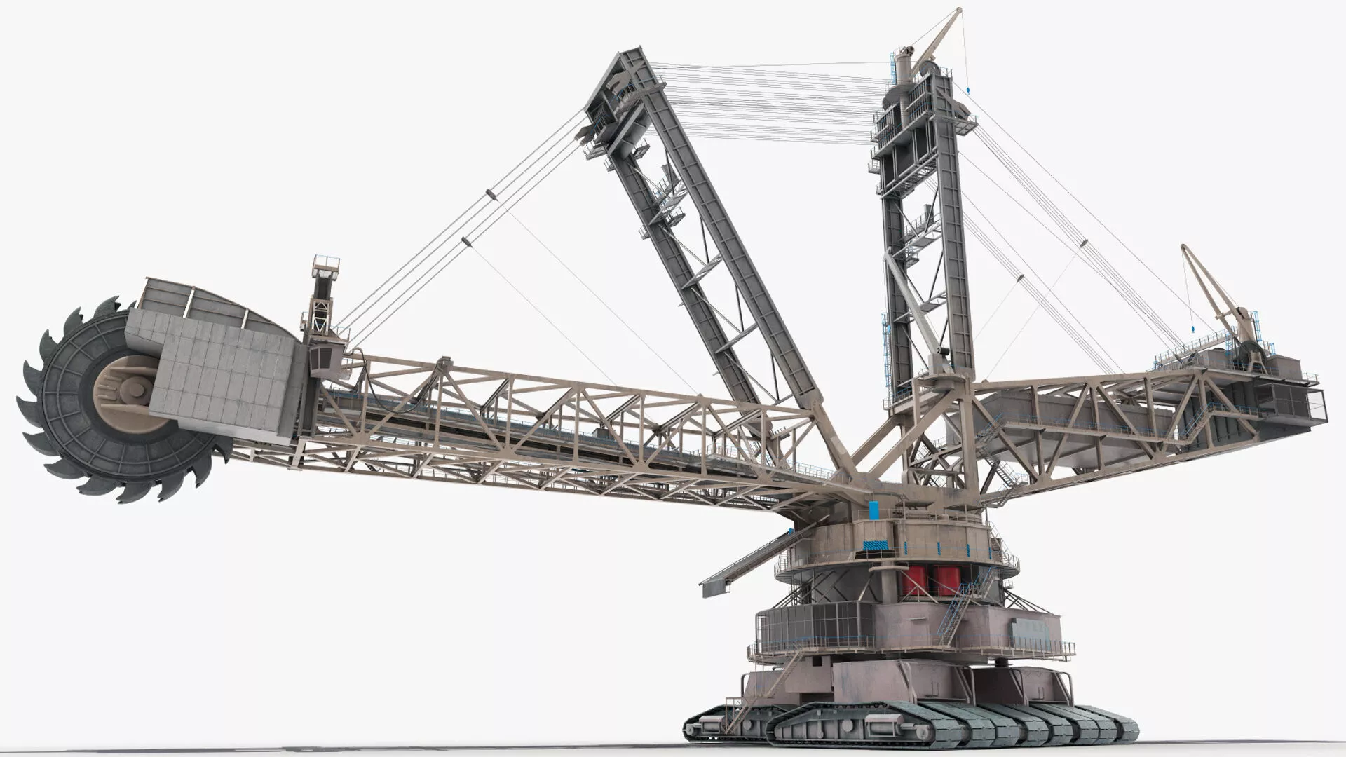 Giant Bucket-Wheel Excavator Rigged 3D model