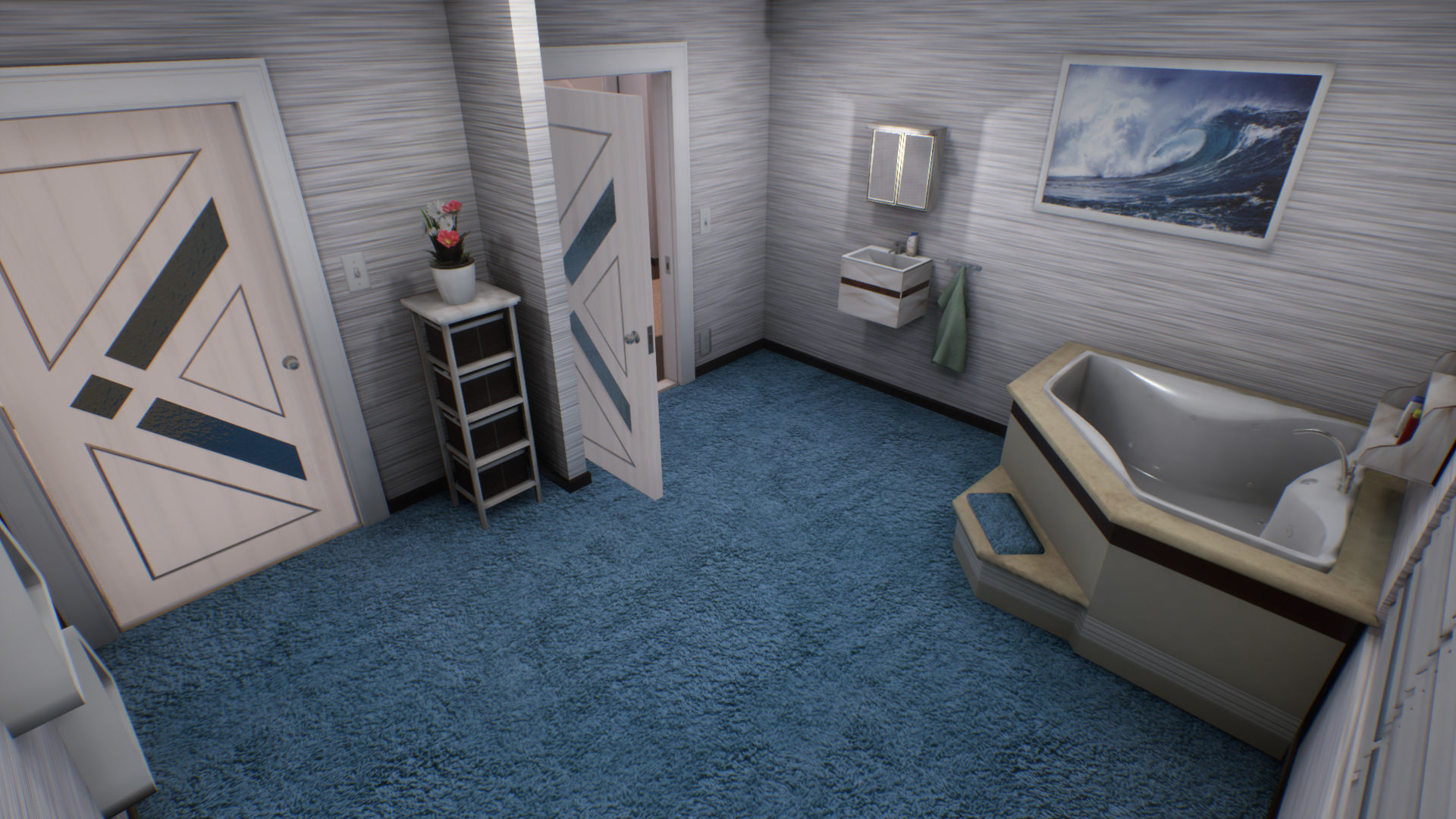Suburban House Low-poly 3D model_9