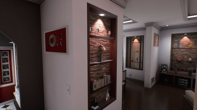 Suburban House Low-poly 3D model 3