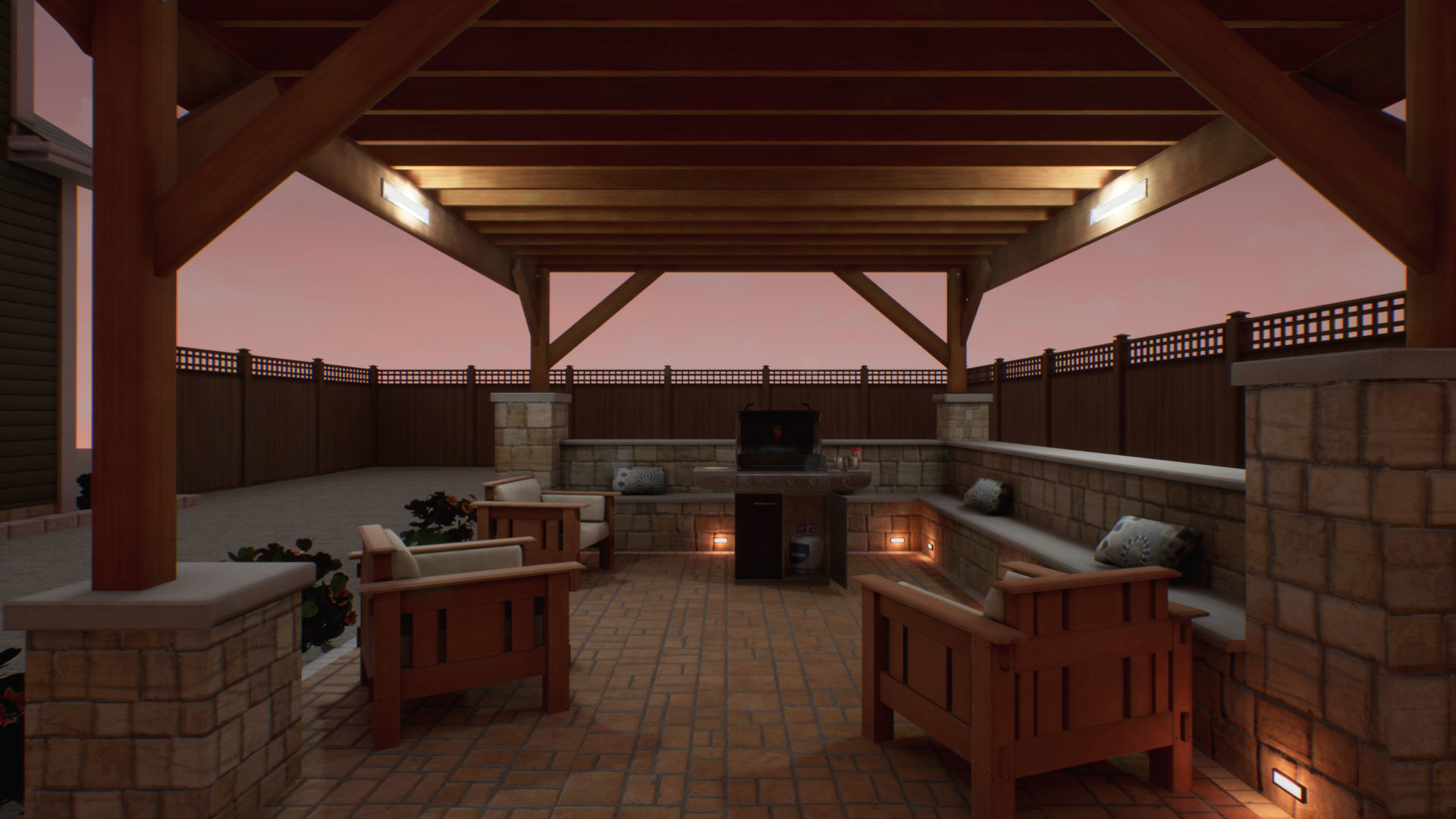 Suburban House Low-poly 3D model_14