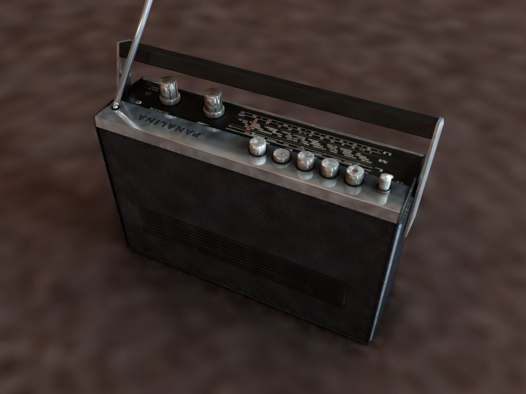 Vintage radio Panalina GR100 Free low-poly 3D model_1