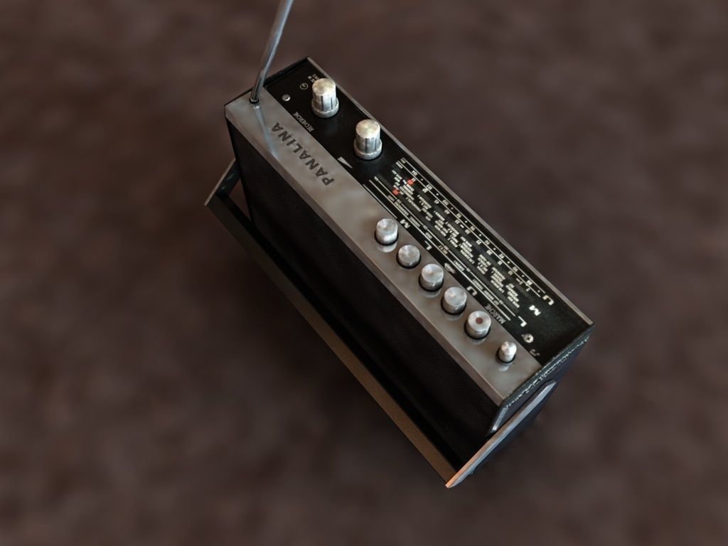 Vintage radio Panalina GR100 Free low-poly 3D model_4