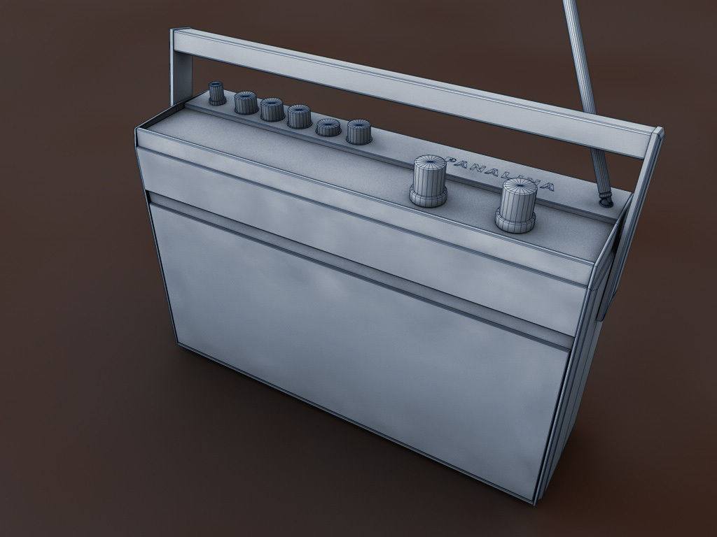 Vintage radio Panalina GR100 Free low-poly 3D model_5