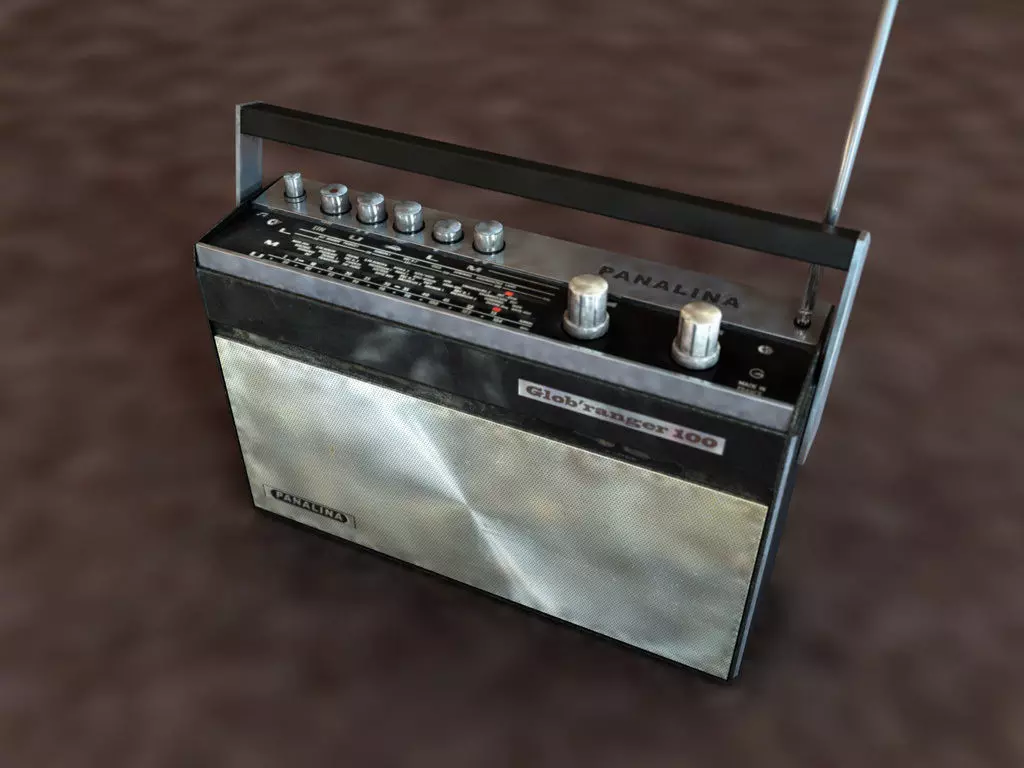 Vintage radio Panalina GR100 Free low-poly 3D model_0
